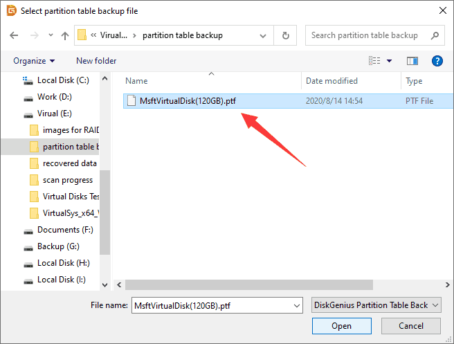 Backup and Restore Partition Table