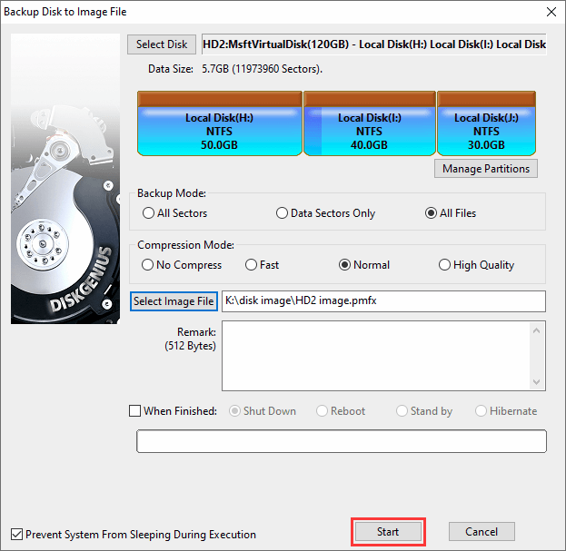 Backup Disk to Image File