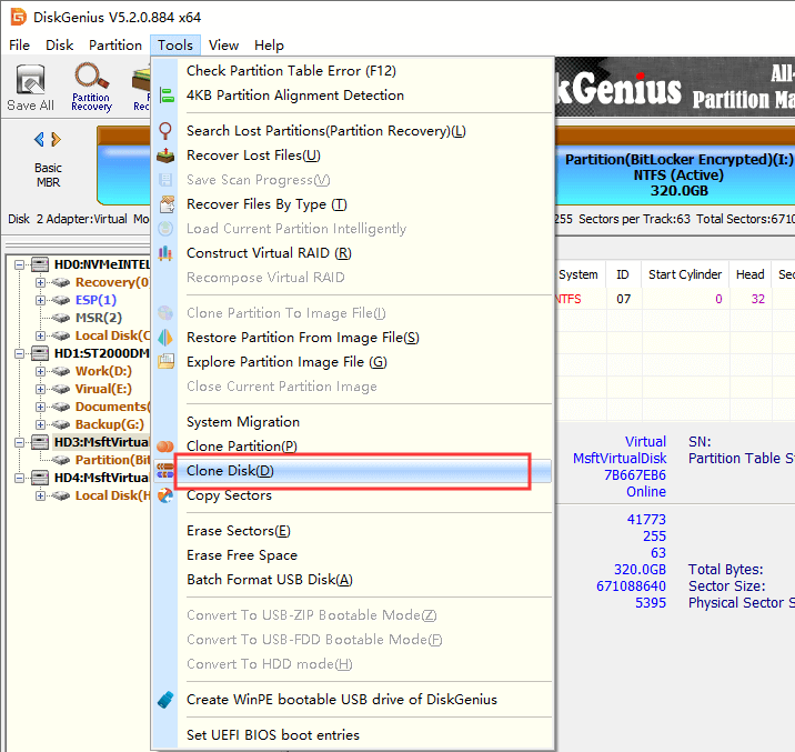 Clone BitLocker drive