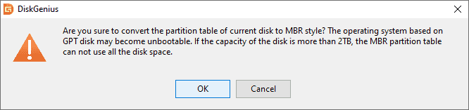 Convert Partition Table Style