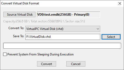 Convert VMDK to VHD