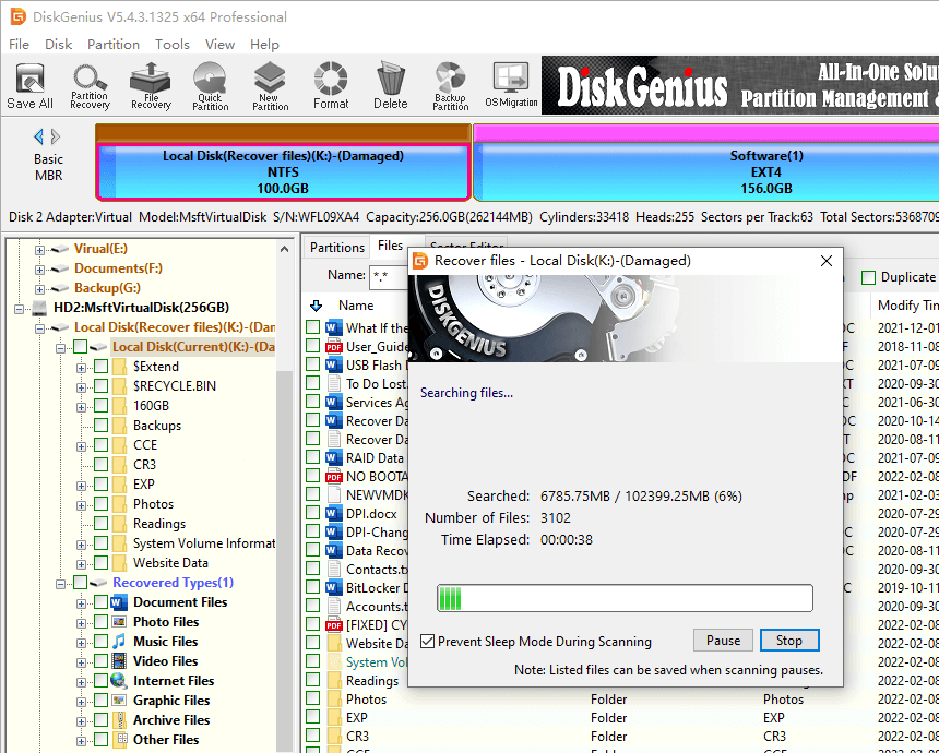 The volume does not contain a recognized file system