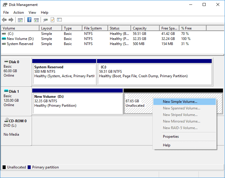 external hard drive unallocated