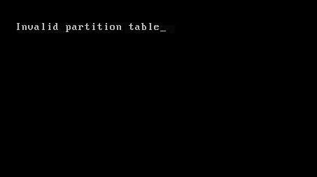 invalid partition table