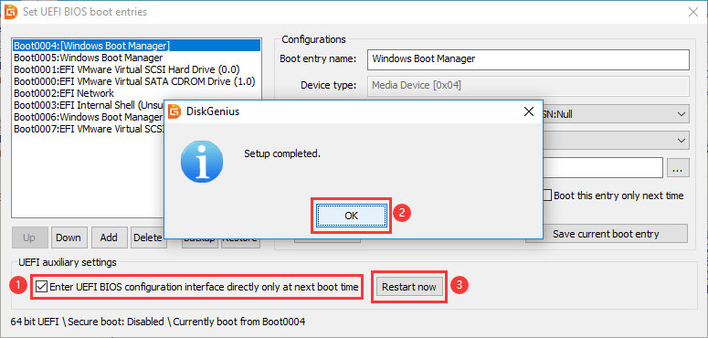 manage EFI/UEFI boot options from Windows