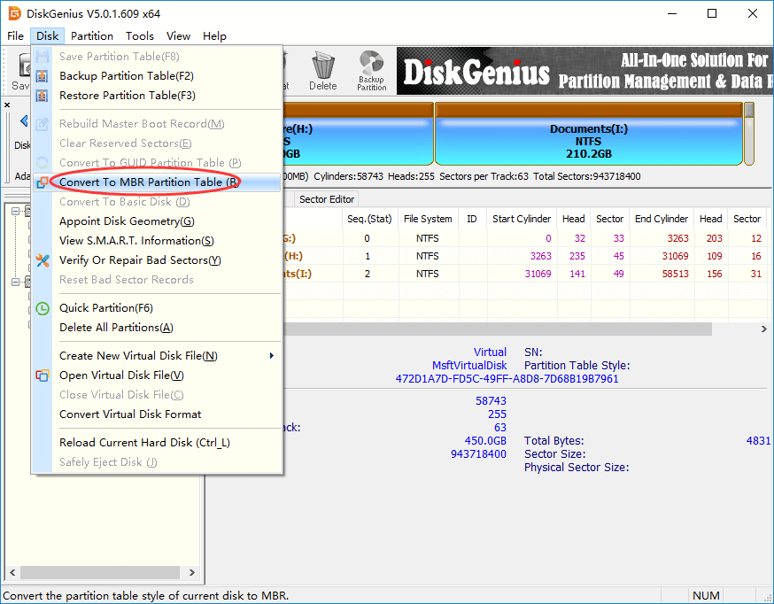 the selected disk is not a fixed MBR disk