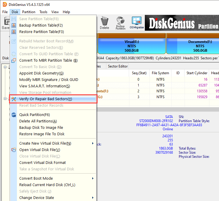 Unformatted partition recovery