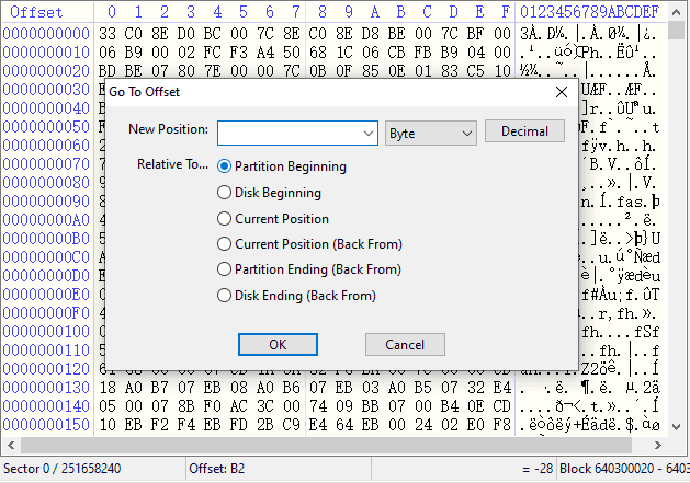 Sector Editor Shortcut Menu