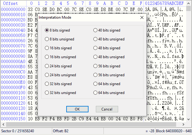 Sector Editor Shortcut Menu