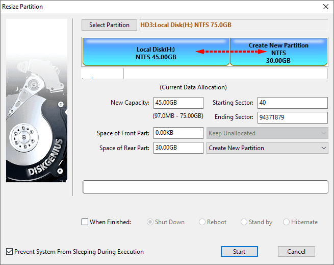 partition SSD