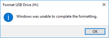 Windows Was Unable to Complete the Format SD Card